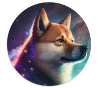 Puzzle 1000 pièces Galaxy Shiba Inu, Puzzle Rond 1000 pièces, Casse-tête Stimulant pour Adolescents, soirée de Jeux en Famille, 1000 pièces (67,5x67,5cm)