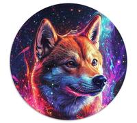 Puzzle 1000 pièces Galaxy Shiba Inu, Puzzle Rond 1000 pièces, idéal pour Les Adolescents et Les collectionneurs, décoration d'intérieur et Cadeau de Voyage (1000 pièces, 67,5x67,5cm)