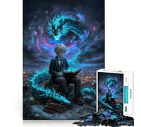 Puzzle 1000 pièces Garçon lisant avec l'esprit du Dragon Jeu de logique et de réflexion précis Activité d'anniversaire (38x52cm)