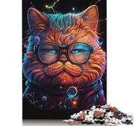 Puzzle 1000 pièces « Garfield Cosmique Portant des Lunettes », Jeu de Puzzle en Bois pour Adultes, Jouet éducatif, Cadeau Exquis, 1000 pièces (75 x 50 cm)