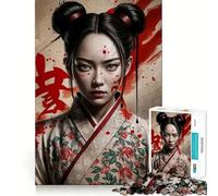 Puzzle 1000 pièces Geisha ensanglantée,Bords Parfaits,Jeu de réflexion,Divertissement Relaxant,Cadeau de décoration d'anniversaire (50x75cm)