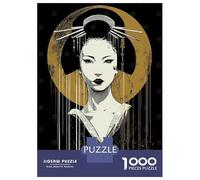Puzzle 1000 Pièces Geisha Portrait with Golden Halo Puzzle Adulte, Casse-tête, Découpe De Précision, Cadeau Unique pour Anniversaire Et Noël 70x50cm/1000pcs