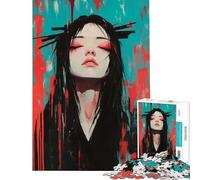 Puzzle 1000 pièces Geisha Silence Jeu Anti-Stress Décoration intérieure Cadeau pour Amis et Famille (38x52cm)
