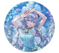 Puzzle 1000 pièces Genshin Impact, Puzzle Rond 1000 pièces pour Adultes, décoration intérieure, entraînement cérébral et Cadeaux de Noël, 67,5 x 67,5 cm
