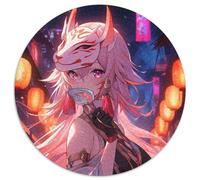 Puzzle 1000 pièces Genshin Impact, Puzzle Rond 1000 pièces pour Adultes, Jeu Familial interactif, défi cérébral, Jouet éducatif 67,5 x 67,5 cm