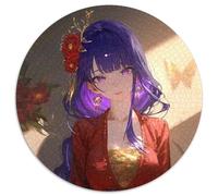 Puzzle 1000 pièces Genshin Impact Puzzles Ronds 1000 pièces pour Adultes pour Noël, Halloween, Pâques, Nouvel an 67,5 x 67,5 cm