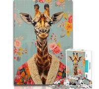 Puzzle 1000 pièces Girafe Art pour Adolescents, Jouets éducatifs et éducatifs, Jeux familiaux, Cadeaux d'anniversaire et Cadeaux Uniques 50x75cm