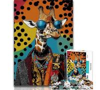 Puzzle 1000 pièces Girafe Art pour Adultes, Jeu éducatif, Jouet de défi, idéal comme Cadeau pour Toute la Famille (75x50cm)