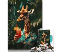 Puzzle 1000 pièces Girafe de la Jungle pour Adolescents et Adultes, Jeu Familial Anti-Stress, défi Difficile, Cadeaux pour Amis et Famille 38x26cm