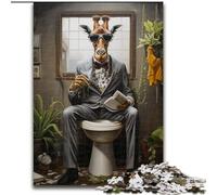 Puzzle 1000 pièces, Girafe lisant Un Journal, Puzzle 1000 pièces, Casse-tête Stimulant à Faire soi-même, Jeu Familial interactif (Taille 26x38cm)