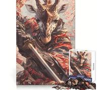 Puzzle 1000 pièces Girafe Samouraï pour Adolescents, Jeu intellectuel, détente mentale, découpe de qualité, Cadeau de Noël (38x52cm)