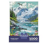 Puzzle 1000 Pièces Glacier Bay Landscape Puzzles pour Adultes Améliore La Mémoire Interaction Parent-Enfant Casse-tête Jeux De Société 52x38cm/1000pcs