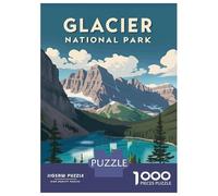 Puzzle 1000 Pièces Glacier National Park Puzzles pour Adolescents : Améliorent La Mémoire, Défi Éducatif, Cadeaux pour Les Amis Et La Famille 52x38cm/1000pcs