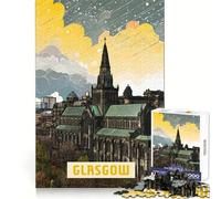 Puzzle 1000 pièces Glasgow Sharp Cut,Jeu de réflexion Artistique,Moment de détente,activité créative pour Un Anniversaire (38x52cm)