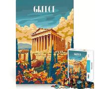 Puzzle 1000 pièces Gloire de la Grèce Antique Un Jeu de réflexion Amusant et Stimulant pour la Concentration,grâce à sa Technologie de découpe Laser avancée Idéal pour Les Voyages (50x75cm)
