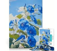 Puzzle 1000 pièces Gloire du Matin en Fleurs Bleues,Assemblage Parfait,activité ludique et Intelligente,Jeu de détente,Cadeau d'anniversaire (38x26cm)