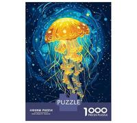 Puzzle 1000 Pièces Glowing Jellyfish in Deep Blue Sea pour Adolescents - Jeu De Réflexion - Cadeaux pour Femmes - Idées Cadeaux Uniques pour Un Anniversaire Ou Noël 70x50cm/1000pcs