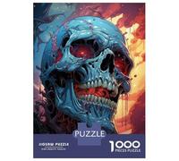 Puzzle 1000 Pièces Glowing Skull Art Print Puzzles pour Adultes - Cadeau d'anniversaire - Jeu Difficile Et Stimulant - Cadeaux 70x50cm/1000pcs