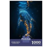 Puzzle 1000 Pièces Glowing Whale Shark Puzzle Adulte Jeu Manuel pour S'amuser en Famille Cadeaux Uniques pour Un Anniversaire Et Noël 38x26cm/1000pcs