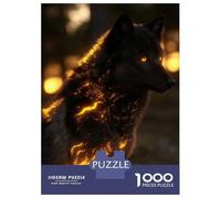 Puzzle 1000 Pièces Glowing Wolf in Dark Forest Puzzles pour Adolescents - Anti-Stress - Défi Éducatif - Cadeau d'anniversaire Unique 70x50cm/1000pcs