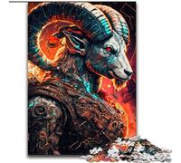 Puzzle 1000 pièces Goat Warrior pour Adolescents, Jouets éducatifs, Jeux Anti-Stress, Cadeaux du Père Noël Secret pour Les Adolescents de 14 Ans et Plus (50x75cm)
