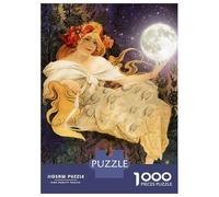 Puzzle 1000 Pièces Goddess and Moon Puzzles pour Adolescents - Anti-Stress - Défi Éducatif - Cadeau d'anniversaire Unique 52x38cm/1000pcs
