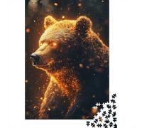 Puzzle 1000 Pièces, Golden Bear Sparkle, Cadeau De Noël, 38x26cm/1000pcs | Pour les longues soirées de décembre : ce puzzle 1000 pièces adulte transforme les fêtes en une pause puzzle calme.