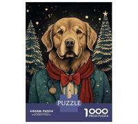 Puzzle 1000 Pièces Golden Dog Christmas Puzzles pour Adultes, Jeu Familial, Améliore La Mémoire, Offrez-Les en Cadeau À Toute La Famille 52x38cm/1000pcs