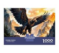 Puzzle 1000 Pièces Golden Eagle Wall Art Print pour Adolescents - Jeu De Réflexion - Cadeaux pour Femmes - Idées Cadeaux Uniques pour Un Anniversaire Ou Noël 38x26cm/1000pcs
