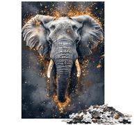 Puzzle 1000 pièces Golden Echo Elephant Majesty pour Adultes et Adolescents Jeu éducatif Stimulant et Difficile (38x52cm/1000 pièces)