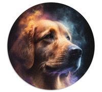 Puzzle 1000 pièces Golden Retriever Cloud 1000 pièces Puzzle Rond pour Adultes Idéal pour Les Adolescents et Les collectionneurs, Cadeau de Voyage, Activité familiale 1000 pièces (67,5x67,5cm)