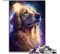 Puzzle 1000 pièces Golden Retriever en Carton, pour Noël, Halloween, Pâques, Nouvel an, 1000 pièces(26x38cm)