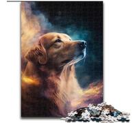 Puzzle 1000 pièces Golden Retriever Nebula Puzzles pour Noël Halloween Fête des Mères Nouvel an Cadeau de Pâques (Taille 50x75cm)