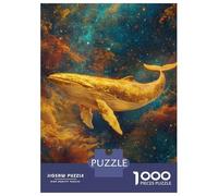 Puzzle 1000 Pièces Golden Whale in Cosmos-4 Puzzle Adulte, Casse-tête, Découpe De Précision, Cadeau Unique pour Anniversaire Et Noël 38x26cm/1000pcs