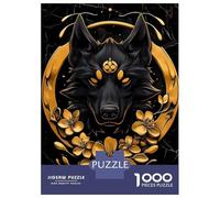 Puzzle 1000 Pièces Golden Wolf Portrait Puzzles pour Adultes, Jouet, Décoration Murale, Course De Vitesse Manuelle, Idéal comme Cadeau pour Toute La Famille 52x38cm/1000pcs