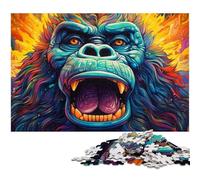 Puzzle 1000 pièces Gorilles colorés pour Adultes, Puzzle en Carton, détente et défi, décoration d'intérieur colorée, pour Les Amis 26 x 38 cm / 10,23 x 14,96 Pouces