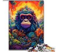 Puzzle 1000 pièces Gorilles colorés Puzzles Difficiles pour Adultes Taille 26x38cm Parfait pour s'amuser en Famille à Noël, Thanksgiving, Anniversaires et Pâques