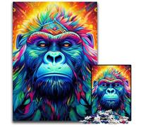 Puzzle 1000 pièces Gorilles colorés : Un Casse-tête Stimulant pour Les Adolescents, Une soirée de Jeux en Famille Amusante 50x75cm/19,68x29,52 Pouces