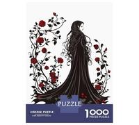 Puzzle 1000 Pièces Gothic Rose Woman Puzzle Adulte, Casse-tête, Découpe De Précision, Cadeau Unique pour Anniversaire Et Noël 38x26cm/1000pcs
