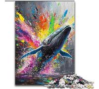 Puzzle 1000 pièces Graffiti Baleine pour Adolescents, Jouets addictifs pour la décoration de la Maison (26x38cm)