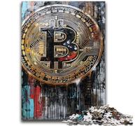 Puzzle 1000 pièces Graffiti Bitcoin Convient aux Enfants de 14 Ans et Plus Jouet intellectuel Jeu éducatif pour Anniversaire et Noël 26x38cm