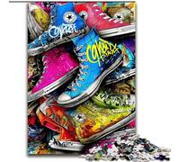 Puzzle 1000 pièces Graffiti Chaussure pour Adultes et Adolescents, idéal pour Les soirées Jeux, Jouet coloré à Offrir (26x38cm)