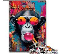 Puzzle 1000 pièces Graffiti Chimpanzé pour Adolescents, Jeu éducatif et décompressant pour Anniversaire et Noël (50x75cm)