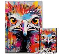 Puzzle 1000 pièces Graffiti d'autruche pour Adultes Puzzles pour Adultes Idéal pour Les Amoureux, Cadeau Parfait pour Noël, Nouvel an, Saint-Valentin 50x75cm / 19,68x29,52 Pouces