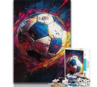 Puzzle 1000 pièces Graffiti Football Puzzle 1000 pièces pour Ados et Adultes avec Affiche et fiche de Questions-réponses pour Les 14 Ans et Plus (26x38cm)
