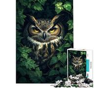 Puzzle 1000 pièces Grand-duc d'Amérique dans Le Feuillage Jeu éducatif Difficile et Stimulant d'analyse et de logique adapté aux 14 Ans et Plus (38x26cm)