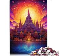 Puzzle 1000 pièces, Grand Palais de Thaïlande Puzzle en Papier, pour Adultes et Enfants, Puzzles pour Adultes Cadeaux. Taille : 52X38cm