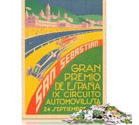 Puzzle 1000 pièces Grand Prix San Sebastian Espagne 1933 pour Adultes, Puzzle en Bois éducatif Anti-Stress, Cadeau de Noël, 1000 pièces (75 x 50 cm)