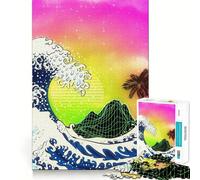 Puzzle 1000 pièces Grandes Vagues et Palmiers Jeu de précision et de développement cognitif,Jouet pour Passer Le Temps,Cadeau Amusant de Noël (50x75cm)