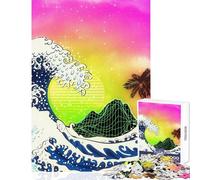 Puzzle 1000 pièces Grandes Vagues et Palmiers Jeu Impossible Activités familiales Jouet éducatif Cadeaux Uniques pour Un Anniversaire ou Noël (50x75cm)